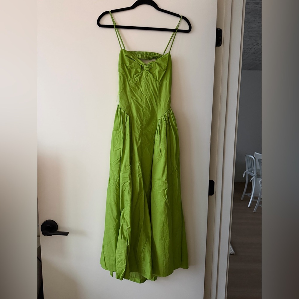 Lime Green Maxi Dress with Spaghetti Straps